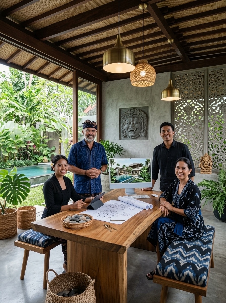 Widi Interior studio space with natural materials and tropical light